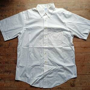 送料無料♪BROOKS BROTHERS ブルックスブラザーズ 半袖BDシャツ size 17(XL相当) オックスフォード ホワイト 白 美品 マレーシア製