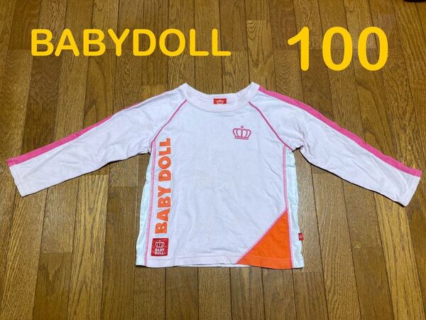 キッズ 女の子 長袖Tシャツ 長袖カットソー ロンT 100 BABYDOLL ピンク