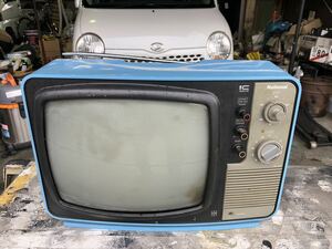 National ナショナル 白黒テレビ TR-121A トランジスタ式 ブルー 昭和 レトロ 中古 現状品 動作未確認