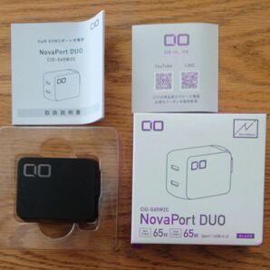 【本体使用1ヶ月】NovaPort DUO 65W (USB-C 2ポート) CIO PD急速充電器 GaN