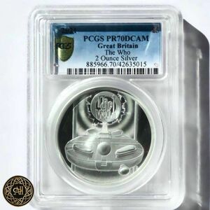 【PCGS鑑定 世界初出品】 2021年 ミュージックレジェンド ザ・フー PCGS PR70 DCAM 2オンス 銀貨