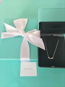 [Подлинное] Tiffany T Smile Pendant Mini Au750 Белое золото