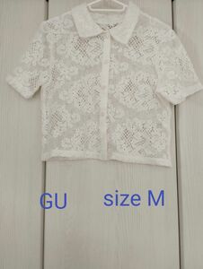 GU 半袖レースジャケット ホワイト レディース size M 夏