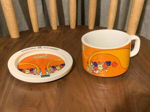 ＊サンスイ シンセサイザーの販促品 ピーターマックス カップ&ソーサー ビンテージ 1970年代 PETER MAX イラストレーター 