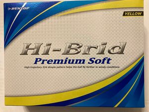 【新品未使用】DUNLOP/ダンロップ Hi-Brid Premium Soft ゴルフボール イエロー1ダース おまけ3球付き