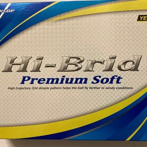 【新品未使用】DUNLOP/ダンロップ Hi-Brid Premium Soft ゴルフボール イエロー1ダース おまけ3球付き