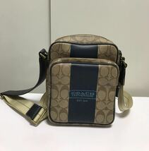 COACH コーチ斜め掛けショルダー バッグ F70078 シグネチャー レザー ポシェットかばん　男女兼用鞄_画像1