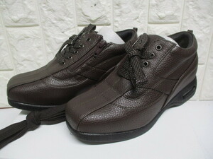Y988/ unused 22.0EEEE wide width Brown walking shoes shoes LEONA VALENTINO sneakers made in Japan 