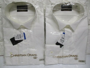 Y997/未使用 2枚セット L-86 CHRISTIAN ORANI 白 ホワイト 長袖 カッターシャツ 総額11600円 まとめ売り