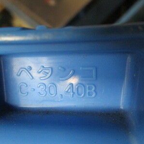 Y863/10個セット サンコー SANKO フタ 一体型 折りたたみ 蓋付 コンテナー オリコン ペタンコ C-30B 40B ブルー まとめ売りの画像6