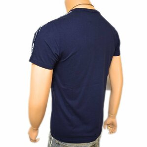 SALE 新品 ホリスター Hollister 紺 XLサイズ 両肩ロゴテープ Tシャツ 胸ロゴパッチ 丸首 クルーネック ネイビー アバクロ 正規品 メンズの画像7