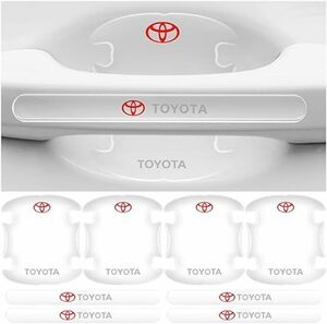 トヨタ TOYOTA ドアハンドル プロテクター（赤ロゴ） 8ピース シリカゲル材質 ドアガード　⑤