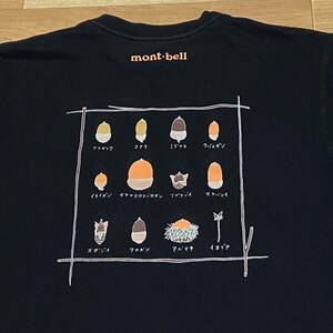 mont-bell★Tシャツ★半袖黒 Tシャツ ★丸胴　シームレス★メンズM★綿100%★モンベル