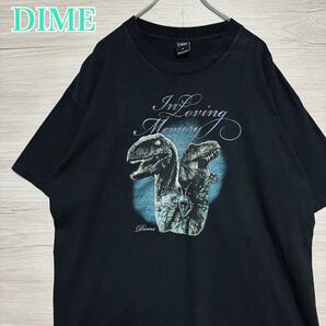 【希少デザイン】DIME ダイム　Tシャツ　XLサイズ　恐竜　ビッグプリント　ストリート　人気　一点物　おしゃれ　高級　春服 夏服 ゆったり