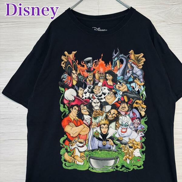 【入手困難】Disney ディズニー　ヴィランズ　Tシャツ　XLサイズ　キャラクター　マレフィセント　一点物　ゆったり　アニメ　映画　海外