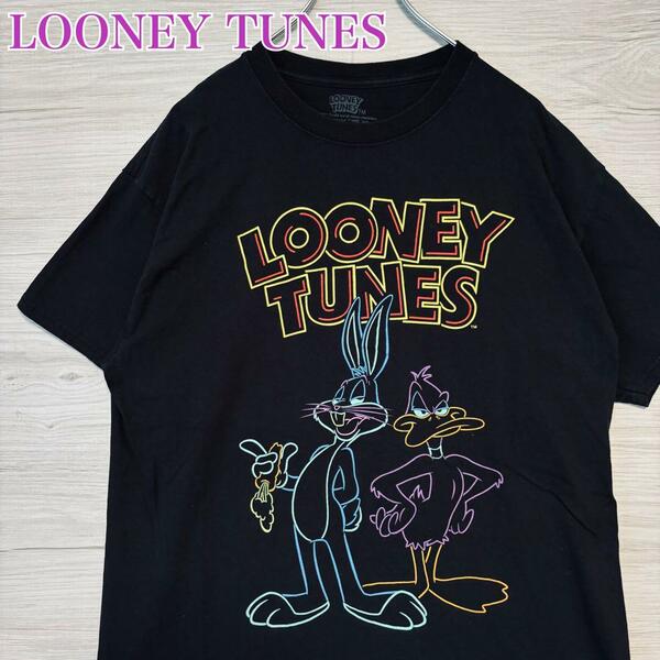 【入手困難】LOONEY TUNES ルーニーテューンズ　キャラクター　Tシャツ　Lサイズ　ビッグプリント　キャラクター　一点物　半袖　アニメ