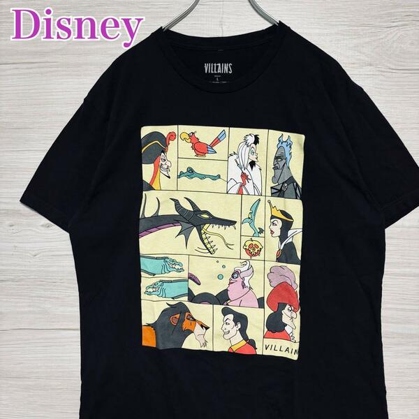 【入手困難】Disney ディズニー　villains ヴィランズ　Tシャツ　Lサイズ　キャラクター　マレフィセント　一点物　レア　半袖　ゆったり