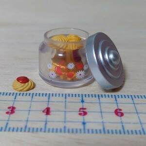 単品 リーメント◆クッキーポット　ミニチュア　　昭和レトロ　おやつの時間8◆お菓子　瓶