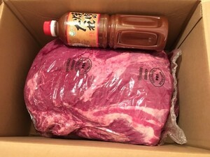 ★勝負価格★ 穀物牛肩ロース塊3kg＋牛カルビ1kg+焼き肉のタレ1kgで5kgセット！^_^/おすすめ☆★