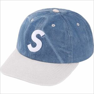 送料無料 デニム Supreme 2-Tone S Logo 6-Panel Cap Washed Denim シュプリーム 2トーン Sロゴ 6パネル キャップ ブルー 24SS Box 新品