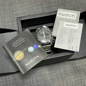 送料無料 マーキュリー Swatch Omega Moonswatch Mission to Mercury Speedmasterスウォッチ オメガ スピードマスター シルバー 保証書付の画像2