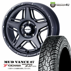 4本セット MUDVANCE07 16x7.0J 5/114.3 +38 GRAY YOKOHAMA GEOLANDAR X-AT G016A 215/65R16 ホワイトレター カローラクロス C-HR デリカD5