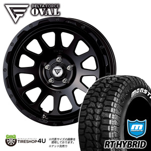 4本セット DELTAFORCE OVAL 17x8J 5/127+40 MB MONSTA RT HYBRID R/T 285/70R17 ホワイトレター ジープ ラングラー