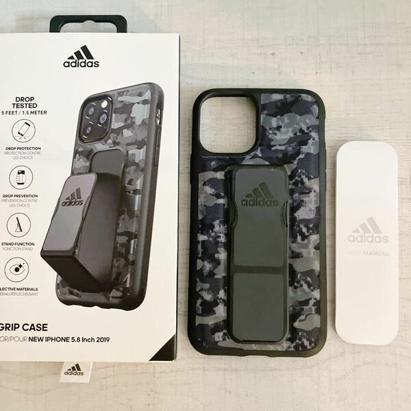 アディダスパフォーマンス iPhone 11 Proケース(5.8インチ)スタンド機能 グリップバンド付 スポーツ仕様 耐衝撃 [adidas Sports Grip case]