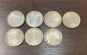 #10674-S 1000円銀貨7枚　 東京オリンピック記念　1000円銀貨　記念硬貨　千円銀貨　1964年　1000円硬貨