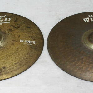 パール WILD500 シンバル 2枚山 Hi-HAT/Bハイハット2 3/5LB、3 1/5LB ▲全体クスミ キズヨゴレ 管理YH272の画像1