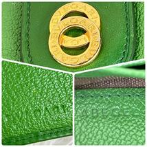 【良品】BVLGARI ブルガリ ドッピオトンド 二つ折り財布 ダブルロゴリング ゴールド金具 レザー 本革 グリーン 緑_画像10