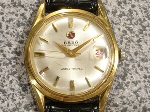 レア！60年代のRADO,WORLD TRAVEL,25石、動作品、美品ヴィンテージ、新品RADO純正ベルト付き！