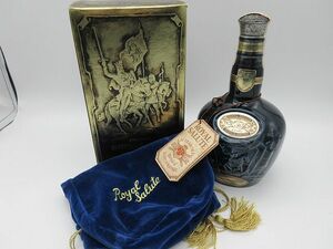 ◆ ROYAL SALUTE ロイヤルサルート 21年 青 陶器ボトル スコッチ ウイスキー 700ml 40% 総重量約1294ｇ 巾着 箱付き 古酒 未開栓品