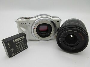 ◆パナソニック Panasonic LUMIX DMC-GF3 ルミックス ミラーレス デジタル一眼カメラ ホワイト 動作未確認 中古 ジャンク品