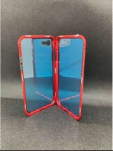 iPhoneケース iPhone8plus iPhone7plus クリアケース ガラスケース 全面保護 磁気吸着 アルミフレーム 両面ガード スマホケース_画像5