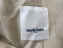 marie claire マリクレール レディース 日本製 裏地 肩パッド付き 起毛 ワンボタン ジャケット 9 ベージュ_画像2