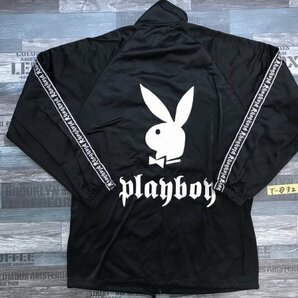 PLAYBOY プレイボーイ メンズ ロゴ刺繍 裏フリース ジャージジャケット L 黒の画像3