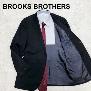 BROOKS BROTHERS ブルックスブラザーズテーラードジャケット 黒 ブラック 2Bストライプ ビジネス ウール