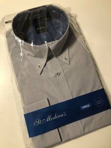 【新品】ストライプ　スッキリシルエット　長袖ワイシャツ　形態安定　M(39)-82