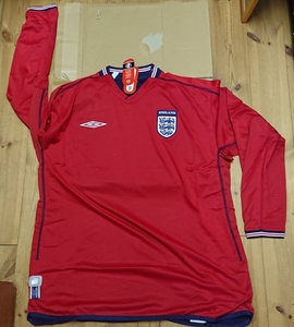 ★新品!UMBRO製 ENGLAND代表 AWAY 長袖Lタグ付