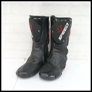 1円～ PRO BIKERS レーシングブーツ SPEED B1001 42 (26.0) ブラック 美品