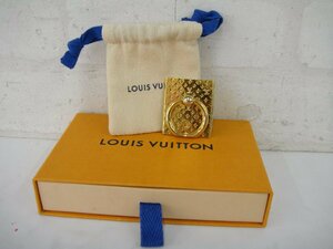 4133T【本物保証】 LOUIS VUITTON ルイヴィトン サポートテレフォン ナノグラム M64868 スマホリング