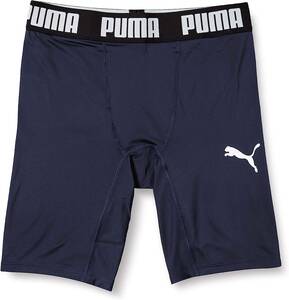 [KCM]Z-puma-488-L* выставленный товар *[PUMA] мужской компрессионный Short трико внутренний леггинсы футбол 656333-06 темно-синий L