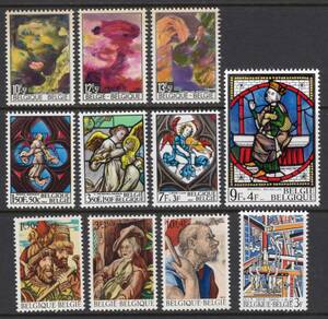 ベルギー　1968年発行記念・特殊切手11種 NH
