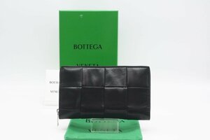 ☆安心の３大保証☆ ABランク ≪BOTTEGA VENETA ボッテガ ヴェネタ/ラウンドファスナー長財布≫ 690945 カセット ジップアラウンド 黒 美品