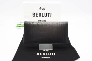 ☆安心の３大保証☆ Aランク ≪BERLUTI ベルルッティ /二つ折り長財布≫ SANTAL_NEO-JOUR-V2 スクリットレザー サンタル ブラック グレー