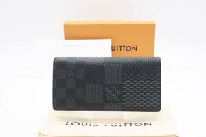 ☆安心の３大保証☆ Bランク ≪LOUIS VUITTON ルイ ヴィトン/二つ折り長財布≫ N60436 ダミエ グラフィット3D ポルトフォイユ ブラザ NM 黒