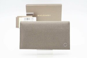 ☆安心の３大保証☆ ABランク ≪BVLGARI ブルガリ/二つ折り長財布≫ 30399 ブルガリ ブルガリ マン レザー ベージュ メンズ 美品 送料無料