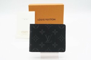 ☆安心の３大保証☆ ABランク ≪LOUIS VUITTON ルイ ヴィトン/二つ折り財布≫ M30346 モノグラム エクリプス ポルトフォイユ スレンダー 黒