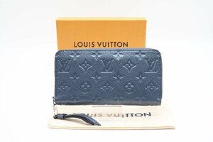 ☆安心の３大保証☆ ABランク ≪LOUIS VUITTON ルイ ヴィトン/ジッピーウォレット≫ M80958 モノグラム アンプラント ネイビー ブルー 美品